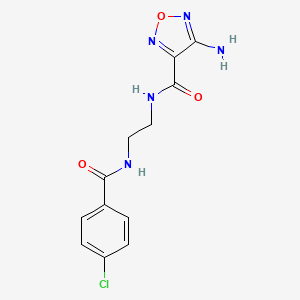 molecular formula C12H12ClN5O3 B3871329 4-amino-N-{2-[(4-chlorobenzoyl)amino]ethyl}-1,2,5-oxadiazole-3-carboxamide 