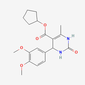 molecular formula C19H24N2O5 B3871342 cyclopentyl 4-(3,4-dimethoxyphenyl)-6-methyl-2-oxo-1,2,3,4-tetrahydro-5-pyrimidinecarboxylate 