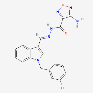 4-amino-N'-{[1-(3-chlorobenzyl)-1H-indol-3-yl]methylene}-1,2,5-oxadiazole-3-carbohydrazide