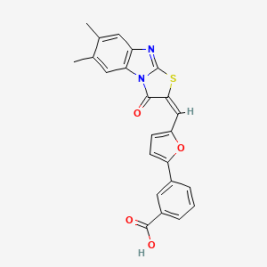 molecular formula C23H16N2O4S B3871370 3-(5-{[6,7-DIMETHYL-3-OXO[1,3]THIAZOLO[3,2-A][1,3]BENZIMIDAZOL-2(3H)-YLIDEN]METHYL}-2-FURYL)BENZOIC ACID 