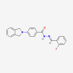 molecular formula C22H18FN3O B3871377 4-(1,3-dihydroisoindol-2-yl)-N-[(E)-(2-fluorophenyl)methylideneamino]benzamide 