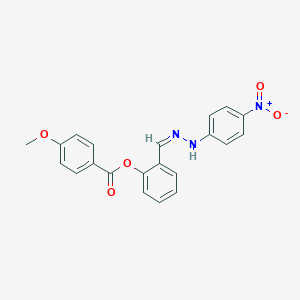 molecular formula C21H17N3O5 B387138 [2-[(Z)-[(4-nitrophenyl)hydrazinylidene]methyl]phenyl] 4-methoxybenzoate 