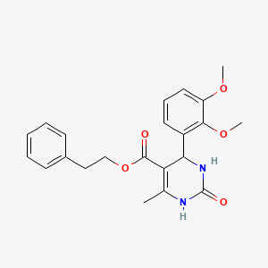 molecular formula C22H24N2O5 B3871393 2-phenylethyl 4-(2,3-dimethoxyphenyl)-6-methyl-2-oxo-1,2,3,4-tetrahydro-5-pyrimidinecarboxylate 