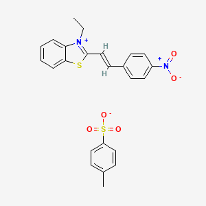 molecular formula C24H22N2O5S2 B3871413 3-ethyl-2-[2-(4-nitrophenyl)vinyl]-1,3-benzothiazol-3-ium 4-methylbenzenesulfonate 