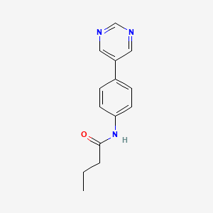 molecular formula C14H15N3O B3871432 N-(4-pyrimidin-5-ylphenyl)butanamide 