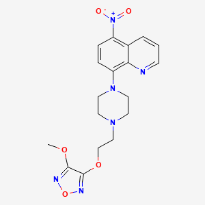 8-(4-{2-[(4-methoxy-1,2,5-oxadiazol-3-yl)oxy]ethyl}-1-piperazinyl)-5-nitroquinoline