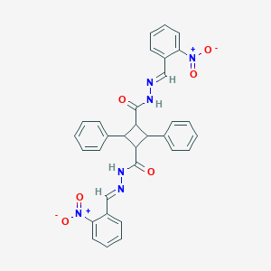 molecular formula C32H26N6O6 B387149 N'~1~,N'~3~-bis{2-nitrobenzylidene}-2,4-diphenyl-1,3-cyclobutanedicarbohydrazide 