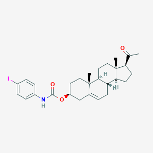 molecular formula C28H36INO3 B038715 (3beta)-3-((((4-Iodophenyl)amino)carbonyl)oxy)pregn-5-en-20-one CAS No. 124824-12-0