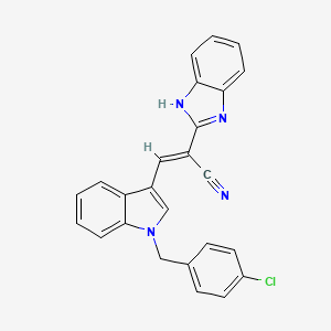 (E)-1-(1H-1,3-BENZIMIDAZOL-2-YL)-2-[1-(4-CHLOROBENZYL)-1H-INDOL-3-YL]-1-ETHENYL CYANIDE