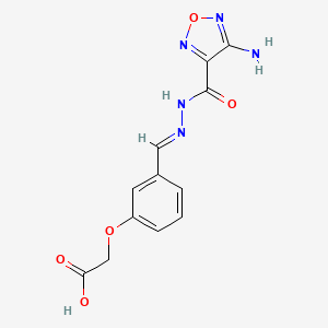 molecular formula C12H11N5O5 B3871541 2-[3-[(E)-[(4-amino-1,2,5-oxadiazole-3-carbonyl)hydrazinylidene]methyl]phenoxy]acetic acid 