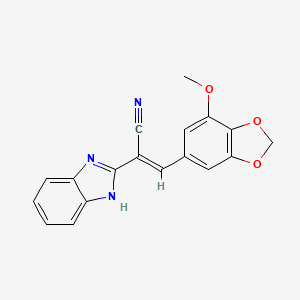 molecular formula C18H13N3O3 B3871545 (E)-2-(1H-benzimidazol-2-yl)-3-(7-methoxy-1,3-benzodioxol-5-yl)prop-2-enenitrile 