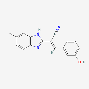 molecular formula C17H13N3O B3871557 3-(3-hydroxyphenyl)-2-(5-methyl-1H-benzimidazol-2-yl)acrylonitrile CAS No. 5614-24-4