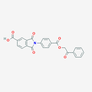 molecular formula C24H15NO7 B387158 1,3-Dioxo-2-{4-[(2-oxo-2-phenylethoxy)carbonyl]phenyl}isoindoline-5-carboxylic acid 