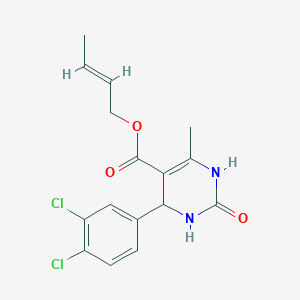 molecular formula C16H16Cl2N2O3 B3871590 (2E)-but-2-en-1-yl 4-(3,4-dichlorophenyl)-6-methyl-2-oxo-1,2,3,4-tetrahydropyrimidine-5-carboxylate 