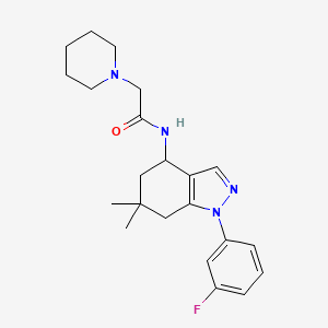 N-[1-(3-fluorophenyl)-6,6-dimethyl-4,5,6,7-tetrahydro-1H-indazol-4-yl]-2-(1-piperidinyl)acetamide