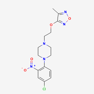 molecular formula C15H18ClN5O4 B3871601 1-(4-chloro-2-nitrophenyl)-4-{2-[(4-methyl-1,2,5-oxadiazol-3-yl)oxy]ethyl}piperazine 