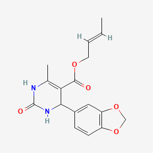 (2E)-but-2-en-1-yl 4-(1,3-benzodioxol-5-yl)-6-methyl-2-oxo-1,2,3,4-tetrahydropyrimidine-5-carboxylate