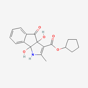 cyclopentyl 3a,8b-dihydroxy-2-methyl-4-oxo-1,3a,4,8b-tetrahydroindeno[1,2-b]pyrrole-3-carboxylate