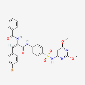 molecular formula C28H24BrN5O6S B3871643 N-[(E)-1-(4-bromophenyl)-3-[4-[(2,6-dimethoxypyrimidin-4-yl)sulfamoyl]anilino]-3-oxoprop-1-en-2-yl]benzamide 