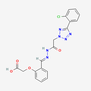 [2-(2-{[5-(2-chlorophenyl)-2H-tetrazol-2-yl]acetyl}carbonohydrazonoyl)phenoxy]acetic acid