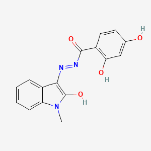 2,4-dihydroxy-N'-(1-methyl-2-oxo-1,2-dihydro-3H-indol-3-ylidene)benzohydrazide