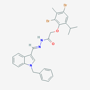 molecular formula C28H27Br2N3O2 B387166 N'-[(1-benzyl-1H-indol-3-yl)methylene]-2-(2,4-dibromo-6-isopropyl-3-methylphenoxy)acetohydrazide 