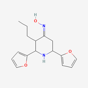 molecular formula C16H20N2O3 B3871687 2,6-di-2-furyl-3-propyl-4-piperidinone oxime 