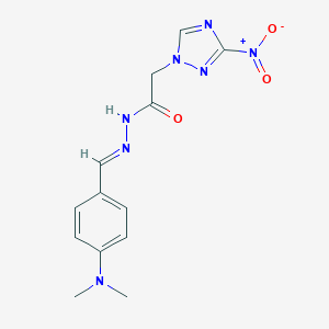 molecular formula C13H15N7O3 B387170 N'-[4-(dimethylamino)benzylidene]-2-{3-nitro-1H-1,2,4-triazol-1-yl}acetohydrazide 