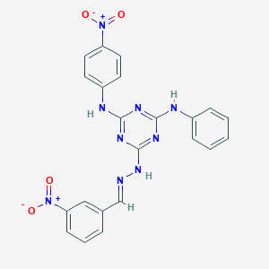 3-Nitrobenzaldehyde (4-anilino-6-{4-nitroanilino}-1,3,5-triazin-2-yl)hydrazone
