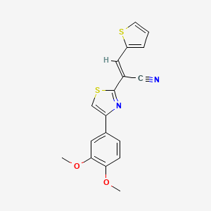 2-[4-(3,4-dimethoxyphenyl)-1,3-thiazol-2-yl]-3-(2-thienyl)acrylonitrile