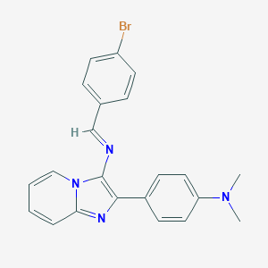 molecular formula C22H19BrN4 B387180 N-(4-bromobenzylidene)-N-{2-[4-(dimethylamino)phenyl]imidazo[1,2-a]pyridin-3-yl}amine 