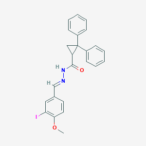 molecular formula C24H21IN2O2 B387185 N'-(3-iodo-4-methoxybenzylidene)-2,2-diphenylcyclopropanecarbohydrazide 