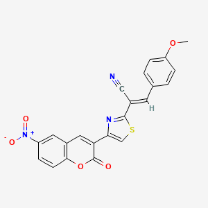 3-(4-methoxyphenyl)-2-[4-(6-nitro-2-oxo-2H-chromen-3-yl)-1,3-thiazol-2-yl]acrylonitrile