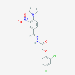 molecular formula C19H18Cl2N4O4 B387186 2-(2,4-dichlorophenoxy)-N'-[3-nitro-4-(1-pyrrolidinyl)benzylidene]acetohydrazide 