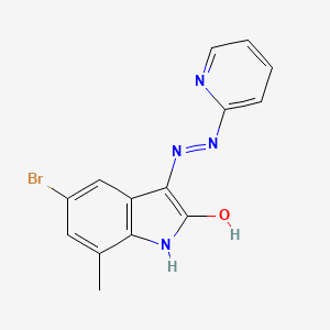 5-bromo-7-methyl-3-(pyridin-2-yldiazenyl)-1H-indol-2-ol