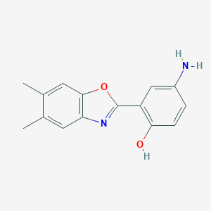 molecular formula C15H14N2O2 B387188 4-氨基-2-(5,6-二甲基苯并恶唑-2-基)-苯酚 CAS No. 292058-24-3