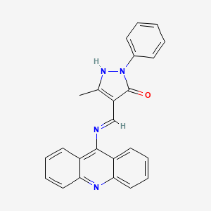 molecular formula C24H18N4O B3871914 4-[(9-acridinylamino)methylene]-5-methyl-2-phenyl-2,4-dihydro-3H-pyrazol-3-one 