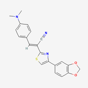 2-[4-(1,3-benzodioxol-5-yl)-1,3-thiazol-2-yl]-3-[4-(dimethylamino)phenyl]acrylonitrile