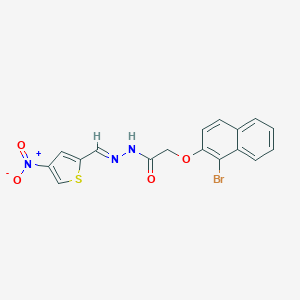 molecular formula C17H12BrN3O4S B387196 2-[(1-bromo-2-naphthyl)oxy]-N'-({4-nitro-2-thienyl}methylene)acetohydrazide 