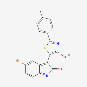 5-Bromo-3-[4-hydroxy-2-(4-methylphenyl)-1,3-thiazol-5-yl]indol-2-one