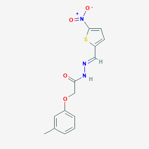 molecular formula C14H13N3O4S B387199 N'-({5-nitro-2-thienyl}methylene)-2-(3-methylphenoxy)acetohydrazide 