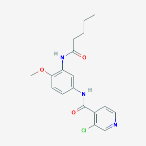 3-chloro-N-[4-methoxy-3-(pentanoylamino)phenyl]isonicotinamide