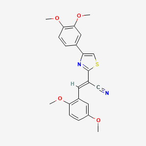 molecular formula C22H20N2O4S B3872014 3-(2,5-二甲氧基苯基)-2-[4-(3,4-二甲氧基苯基)-1,3-噻唑-2-基]丙烯腈 