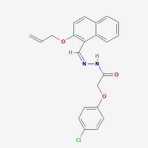 molecular formula C22H19ClN2O3 B387203 N'-{[2-(allyloxy)-1-naphthyl]methylene}-2-(4-chlorophenoxy)acetohydrazide 