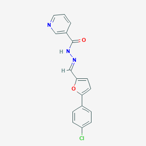 molecular formula C17H12ClN3O2 B387205 N'-{(E)-[5-(4-chlorophenyl)furan-2-yl]methylidene}pyridine-3-carbohydrazide CAS No. 341983-37-7