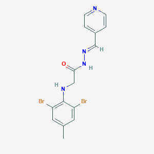 molecular formula C15H14Br2N4O B387206 2-[(2,6-dibromo-4-methylphenyl)amino]-N'-[(E)-pyridin-4-ylmethylidene]acetohydrazide (non-preferred name) 