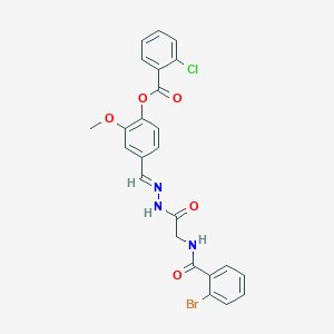 4-(2-{[(2-Bromobenzoyl)amino]acetyl}carbohydrazonoyl)-2-methoxyphenyl 2-chlorobenzoate