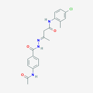 4-acetamido-N-[(E)-[4-(4-chloro-2-methylanilino)-4-oxobutan-2-ylidene]amino]benzamide