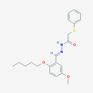 molecular formula C21H26N2O3S B387214 N'-[5-methoxy-2-(pentyloxy)benzylidene]-2-(phenylsulfanyl)acetohydrazide 