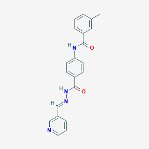 molecular formula C21H18N4O2 B387216 3-methyl-N-(4-{[2-(3-pyridinylmethylene)hydrazino]carbonyl}phenyl)benzamide 